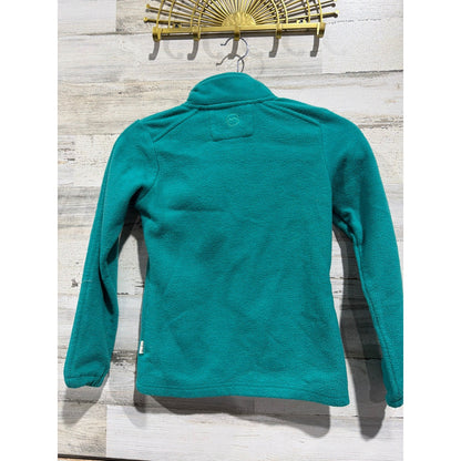 Magellan Fleece Jacket Girls Medium Teal Full Zip Mock Neck Outdoorsy EUC3