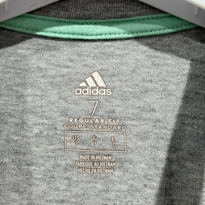 Adidas Graphic Tee Boys Size 7 Gray Arcade Gamer Retro Sporty EUC2