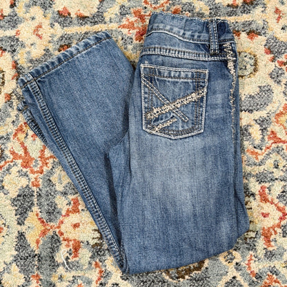 Wrangler 20X Jeans Boys 7 Blue Embroidered Western Cowboy EUC0
