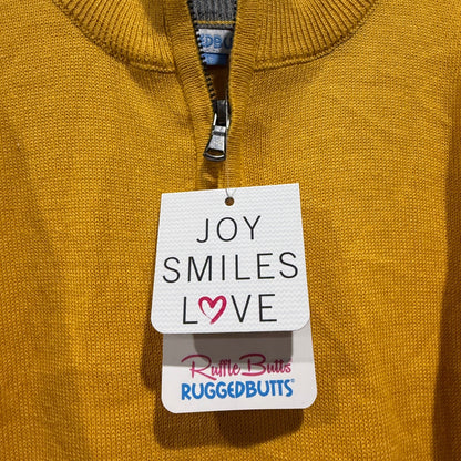 RuggedButts Golden Yellow Quarter-Zip Sweater Boys 2T Yellow Cotton Blend NWT1