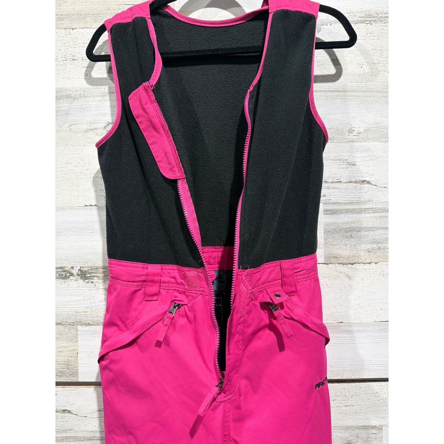 Arctix Snow Bib Overalls Girls Large Pink Black Insulated Ski Pants GUC*8