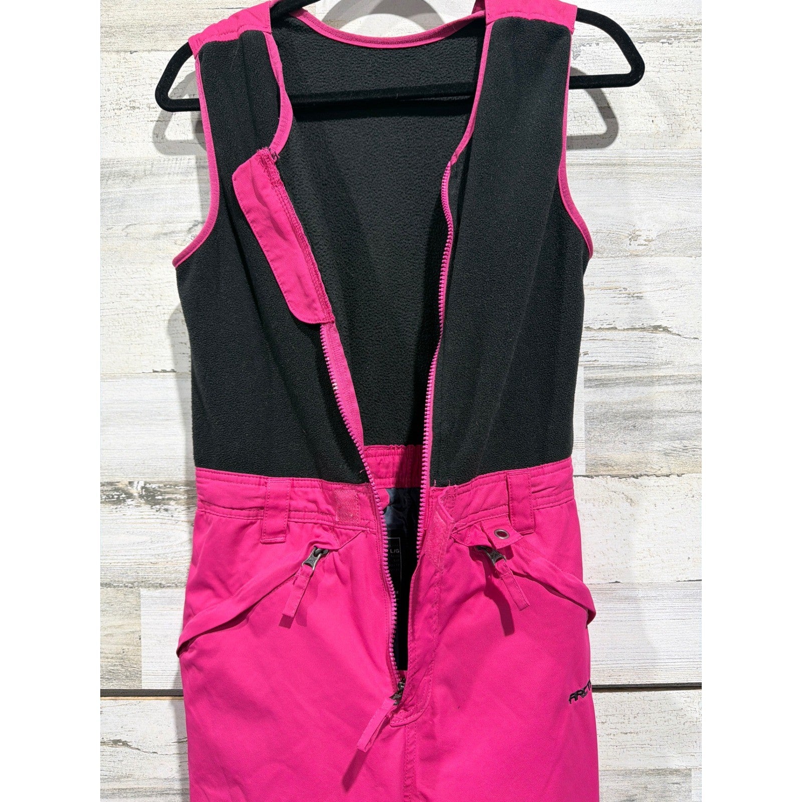 Arctix Snow Bib Overalls Girls Large Pink Black Insulated Ski Pants GUC*8