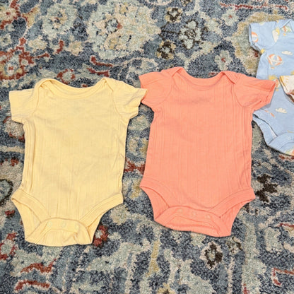Member's Mark Bodysuit Set Kids NB Multi Organic Cotton Celestial Boho EUC1