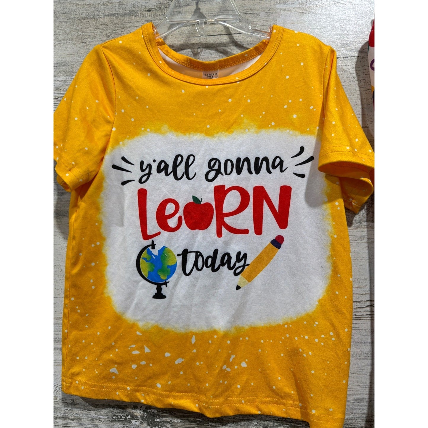 Back To School Girls Size 6 Yellow Y'all Gonna Learn Today School Core Set1
