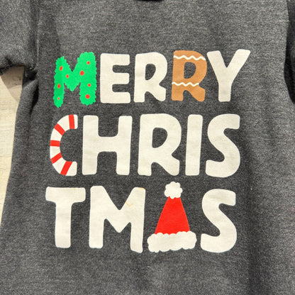 Air Waves Christmas Tunic Girls 5T Gray Merry Graphic Holiday Festive EUC1