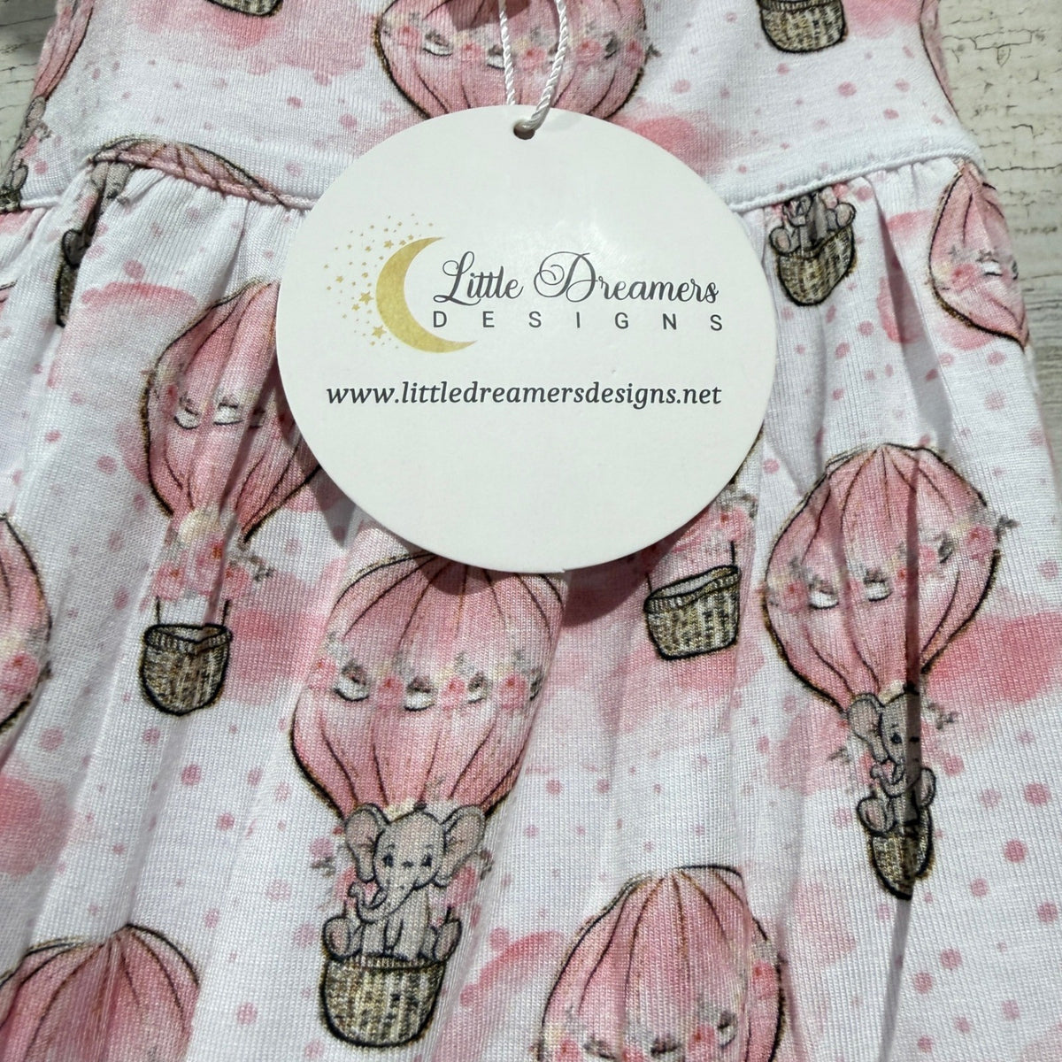 Little Dreamers Designs Bubble Romper Girls 12-18M Pink Hot Air Balloon NWT1