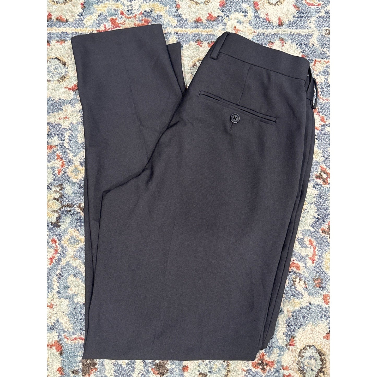 Haggar Dress Pants Men 30x30 Slim Fit Flat Front Trousers EUC4
