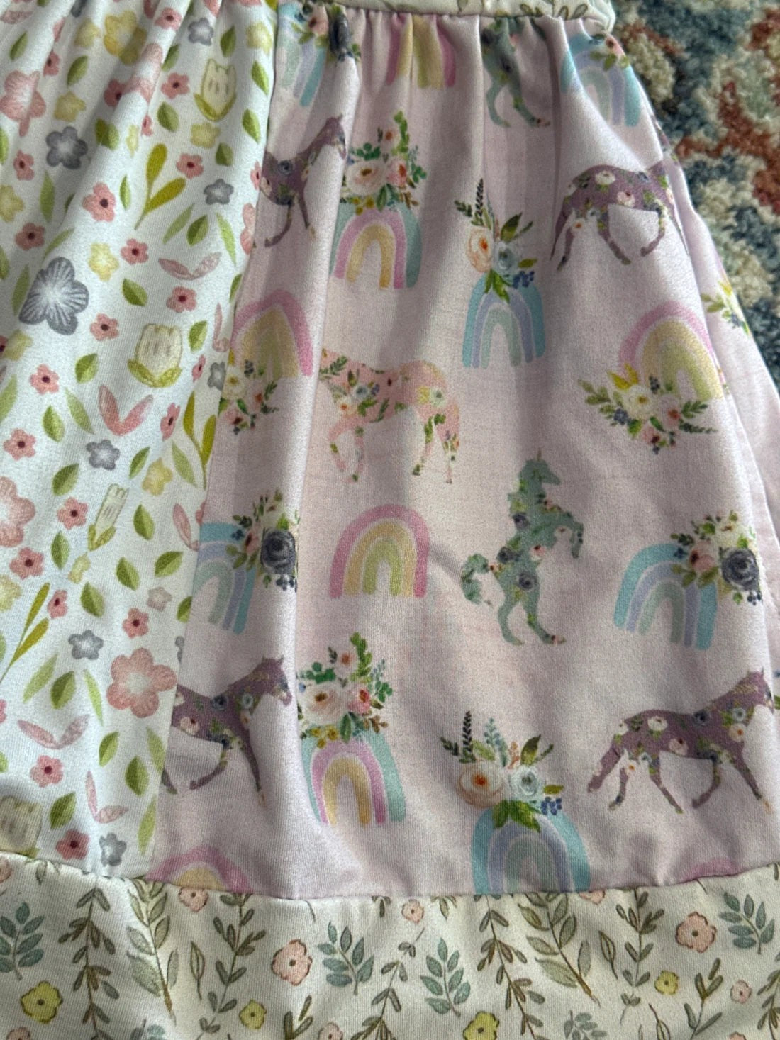 Little BOE Sleeveless Dress Girls 3T Pink Unicorn Rainbow Floral EUC1