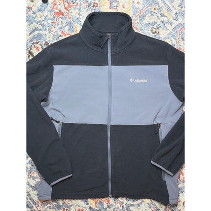 Columbia Fleece Jacket Men XL Black Grey Colorblock Full Zip0