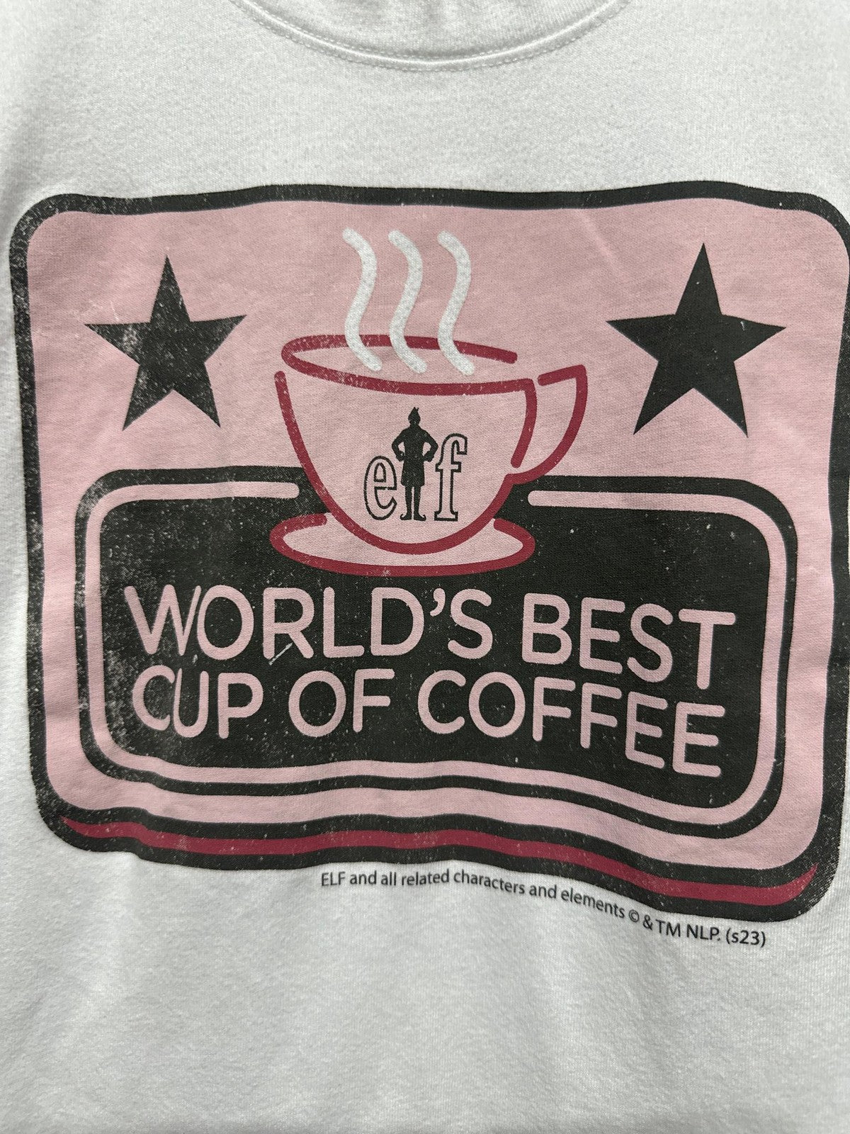Abercrombie Kids Elf Movie T-Shirt 11/12 White Graphic Coffee EUC4