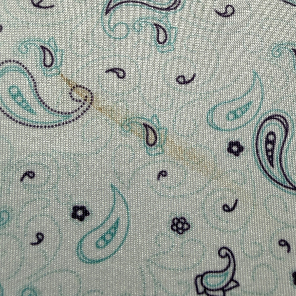 Rafter C Polo Shirt Men Large White Paisley Performance Western *Flawed4
