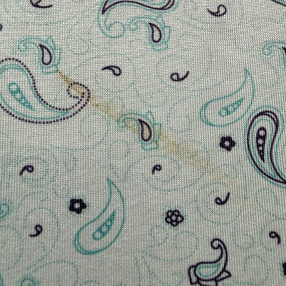 Rafter C Polo Shirt Men Large White Paisley Performance Western *Flawed4