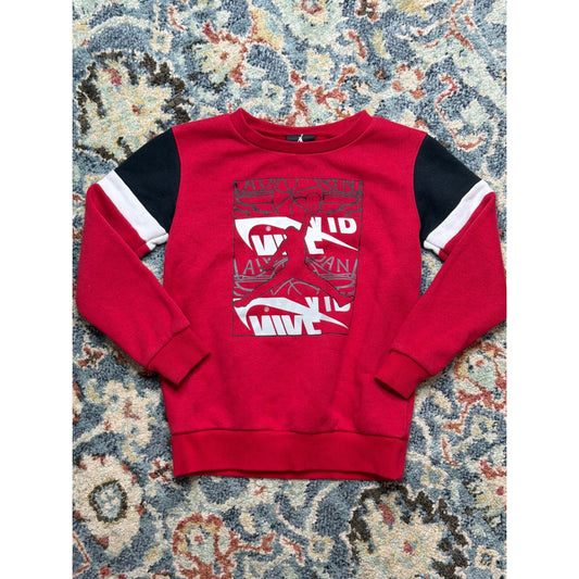 Jordan Sweatshirt Boys 4T Red Black White Jumpman Graphic EUC0