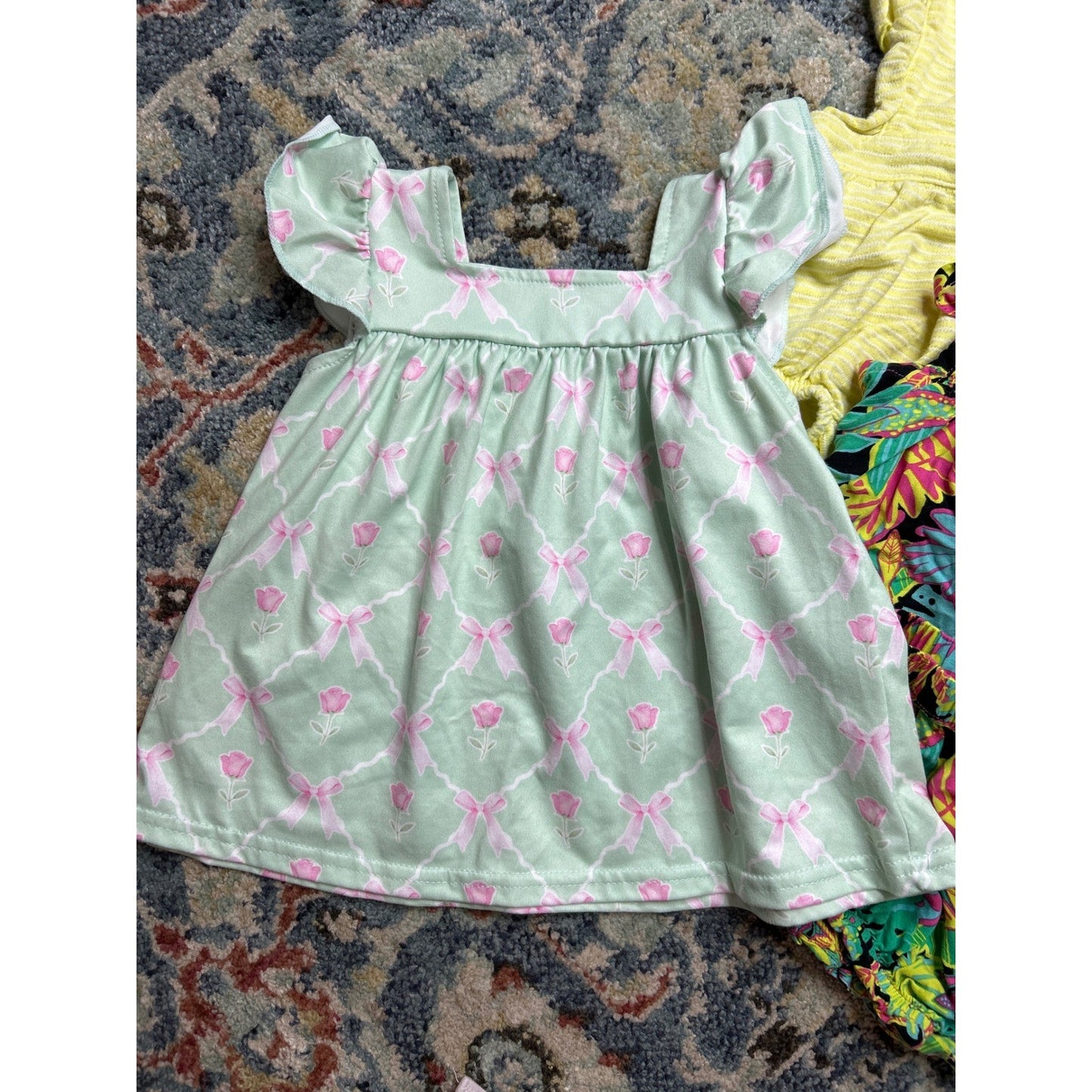 Monica Andy Caden Lane Girls 6-12M Summer Bubble & Dress Bundle4