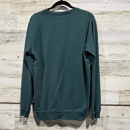 Goodlife Terry Crew Sweatshirt Mens Medium Green Cotton Spandex Made in USA EUC5