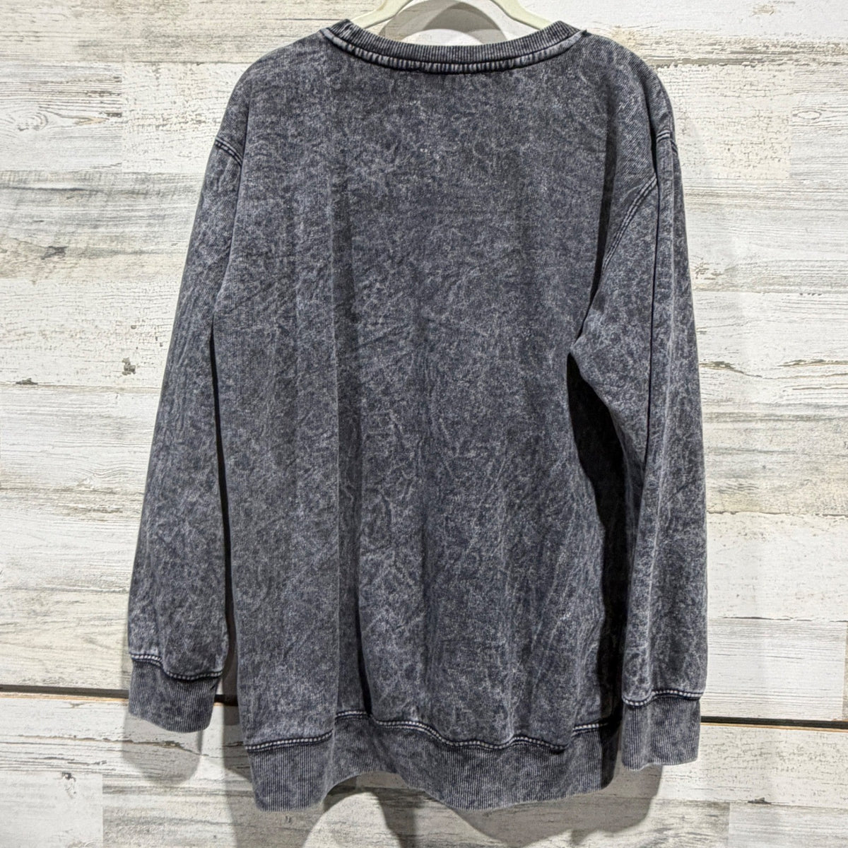 Be You Acid Wash Sweatshirt Women M Grey Cotton Blend Grunge Streetwear EUC5