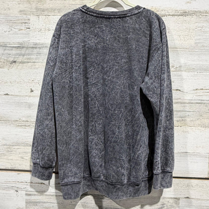 Be You Acid Wash Sweatshirt Women M Grey Cotton Blend Grunge Streetwear EUC5