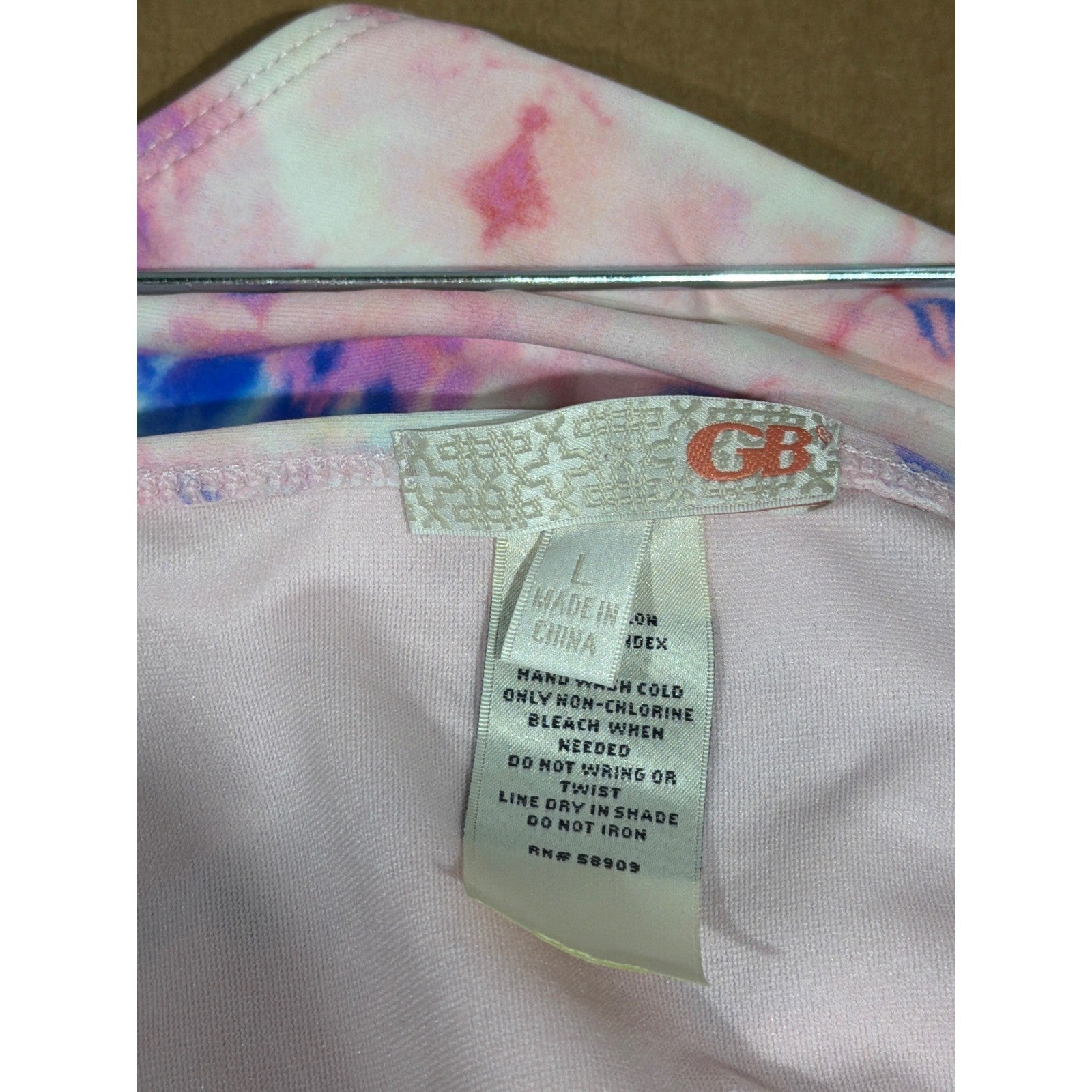 GB Bikini Set Women Large Pink Blue Tie Dye High Waisted Pastelcore EUC6