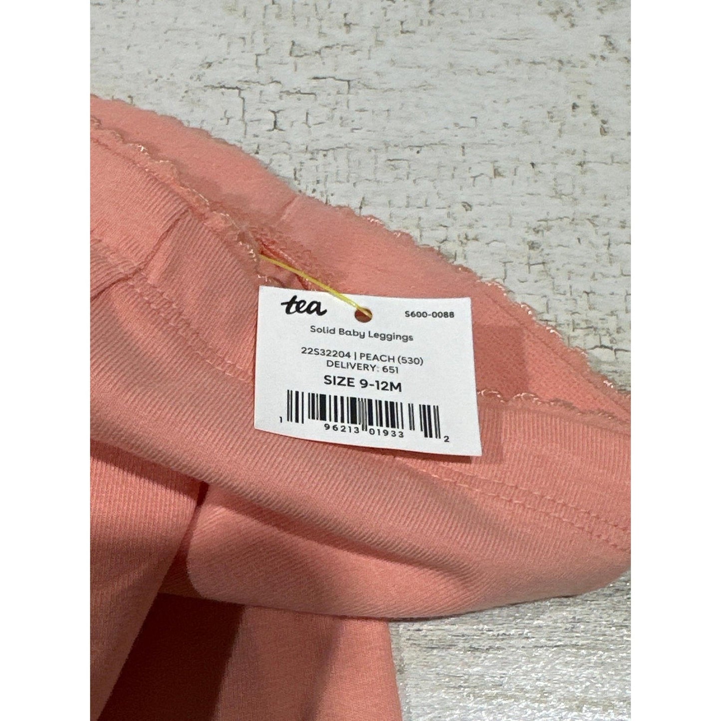 Tea Collection Leggings Girls 9-12M Peach Solid Cotton Stretch Basic NWT1