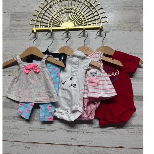 Carter's Clothing Lot Girls Newborn Pink Blue White Red Bunny Floral EUC0