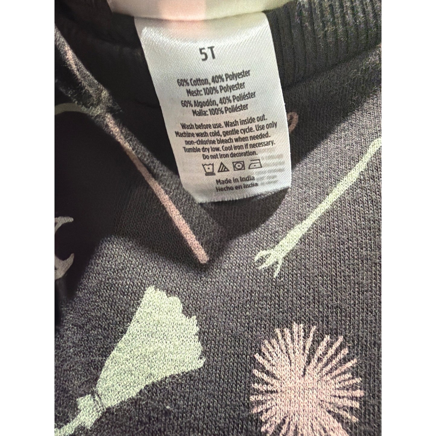 Modern Moments Wicked Sweatshirt Girls 5T Black Broomstick Tulle Goth EUC4