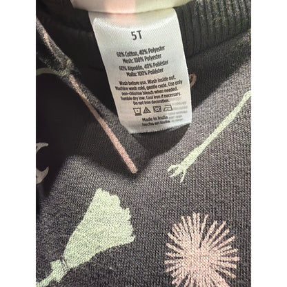 Modern Moments Wicked Sweatshirt Girls 5T Black Broomstick Tulle Goth EUC4