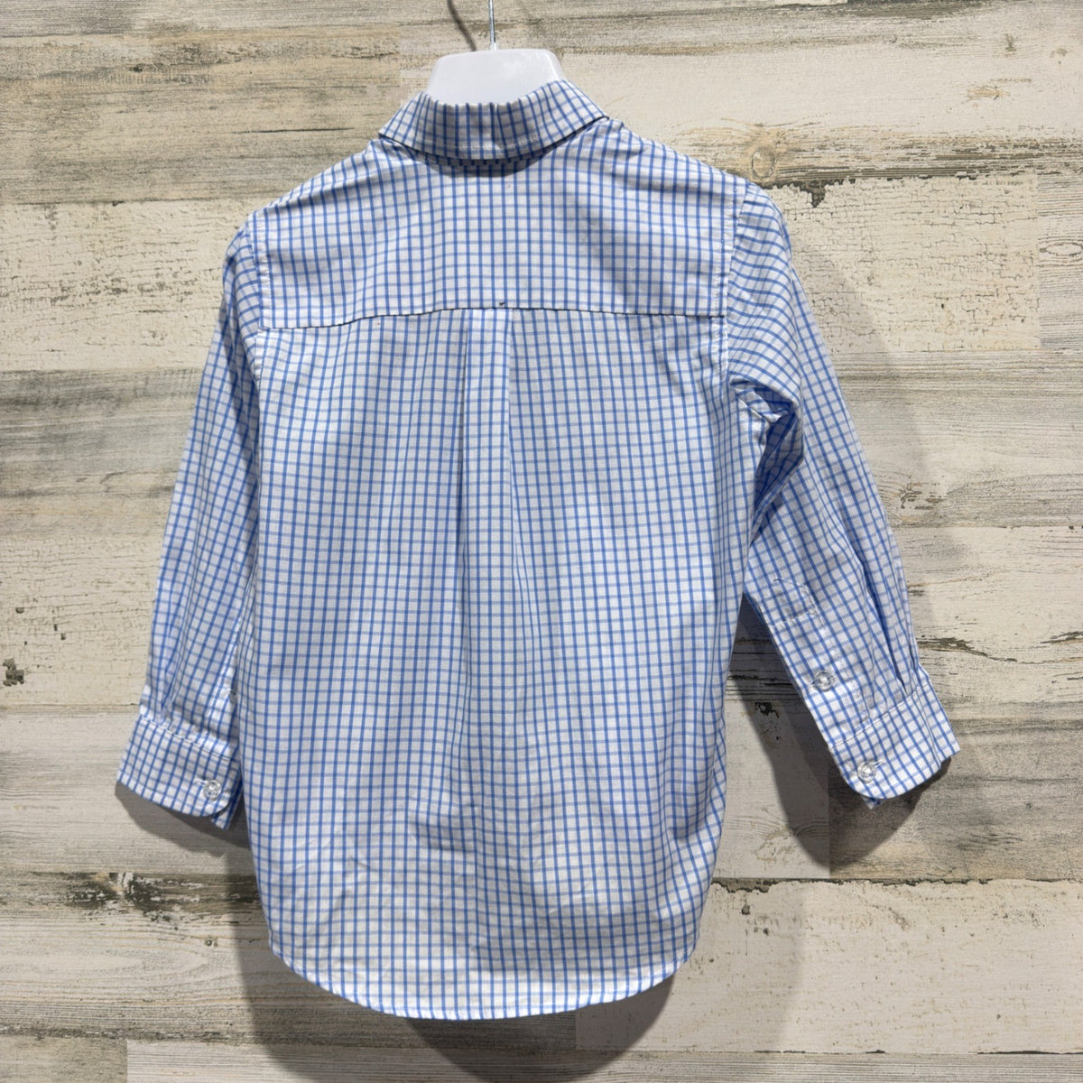 The Beaufort Bonnet Company Button Down Shirt Boys 2T Blue Gingham Cotton EUC2