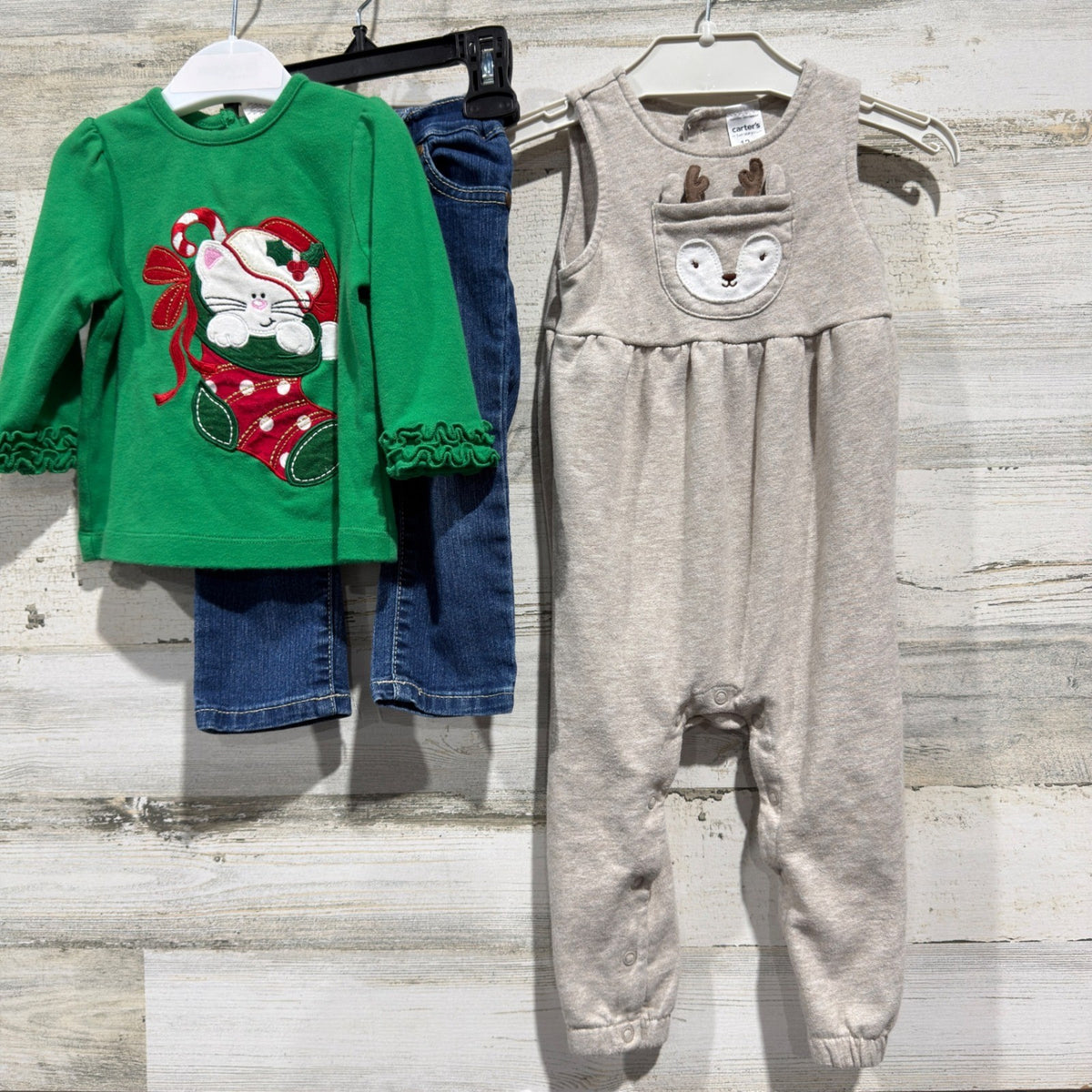 Carter's Starting Out Children's Place Lot Girls 12M Bundle Cotton Holiday EUC0