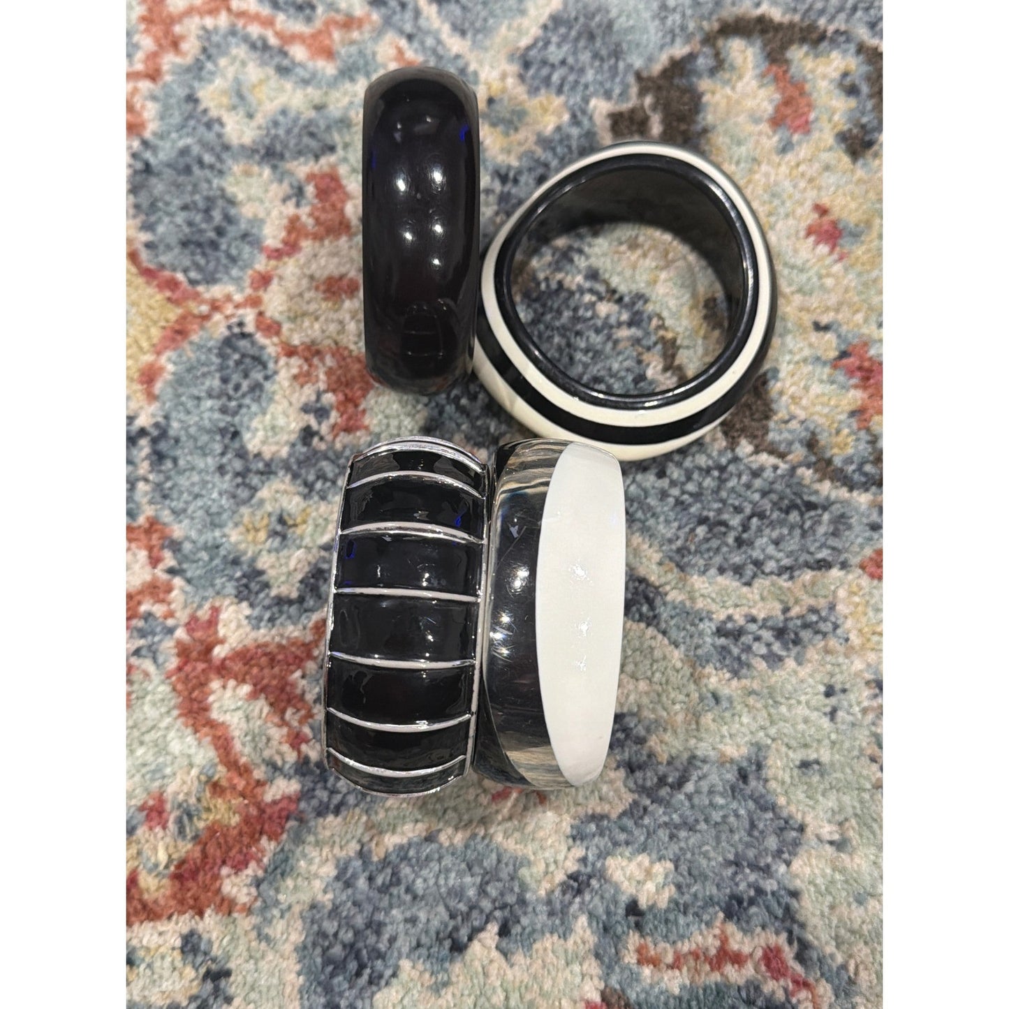 Bangle Bracelet Bundle Women Black White Geometric Mod3