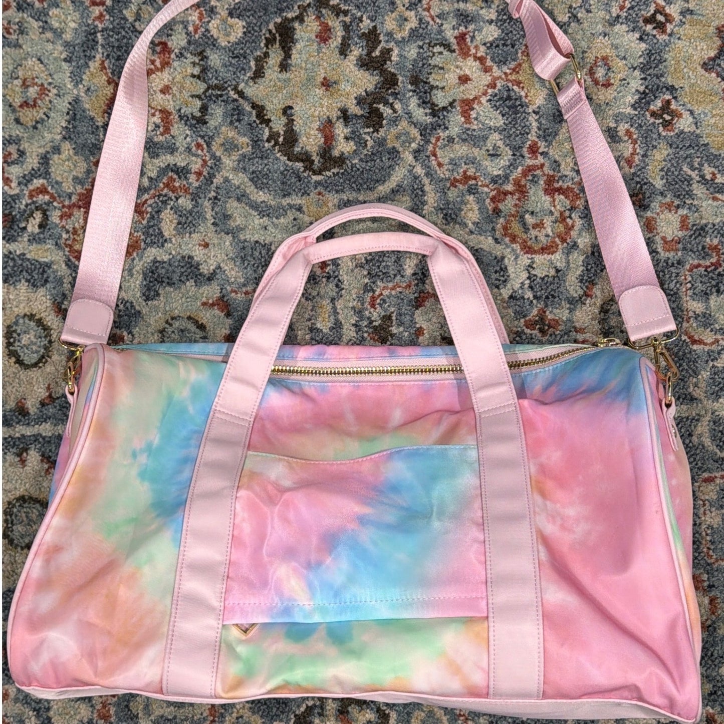 Stony Clover Target Duffel Bag Pink Tie Dye Weekend Travel EUC0