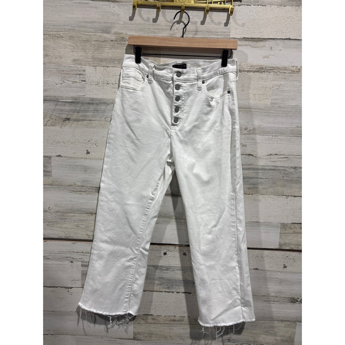 Banana Republic Jeans Women 30/10 White Cropped Bootcut Coastal EUC0