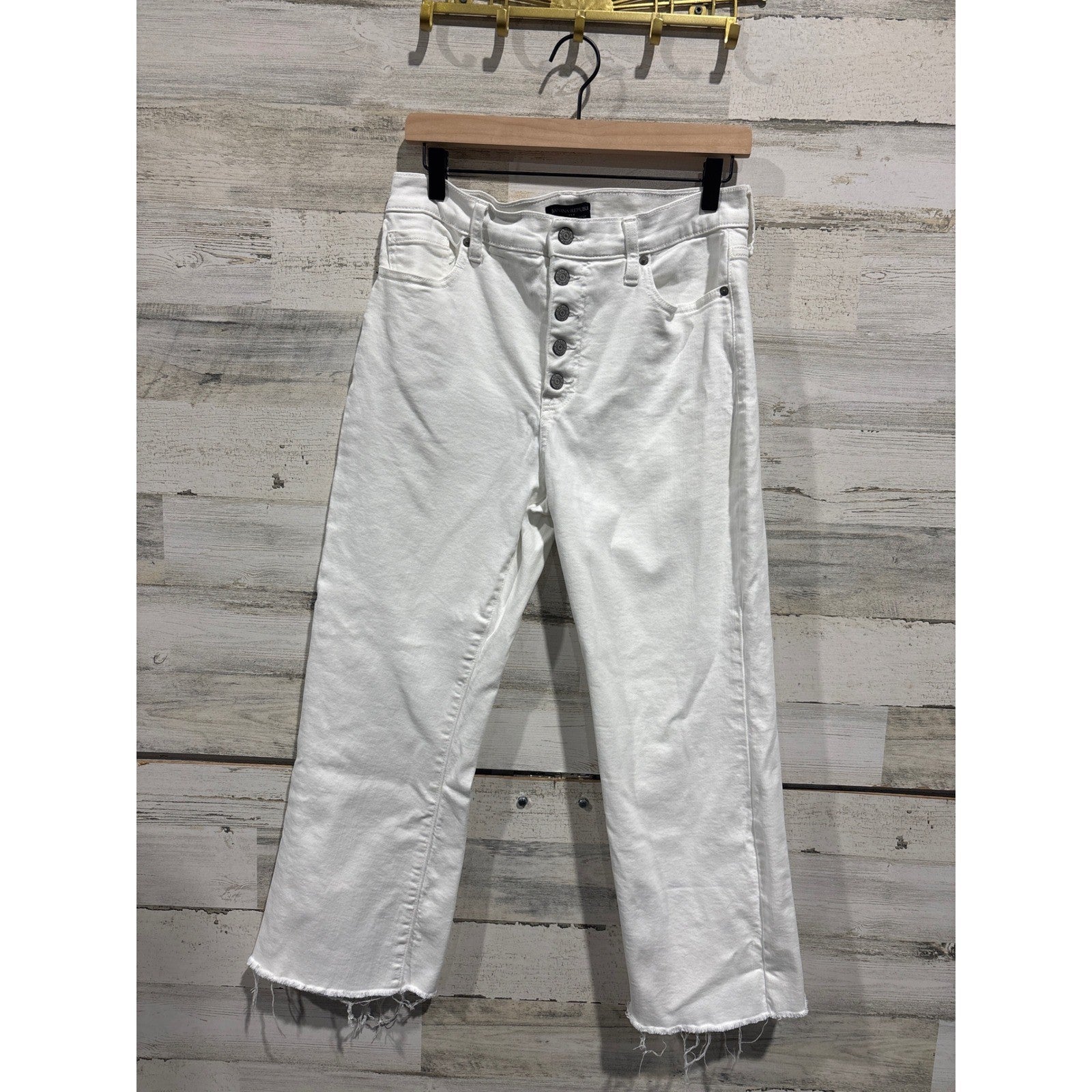 Banana Republic Jeans Women 30/10 White Cropped Bootcut Coastal EUC0