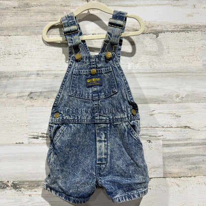 Vintage OshKosh B'gosh Vestbak Shortalls Kids 3T Blue Acid Wash Denim0