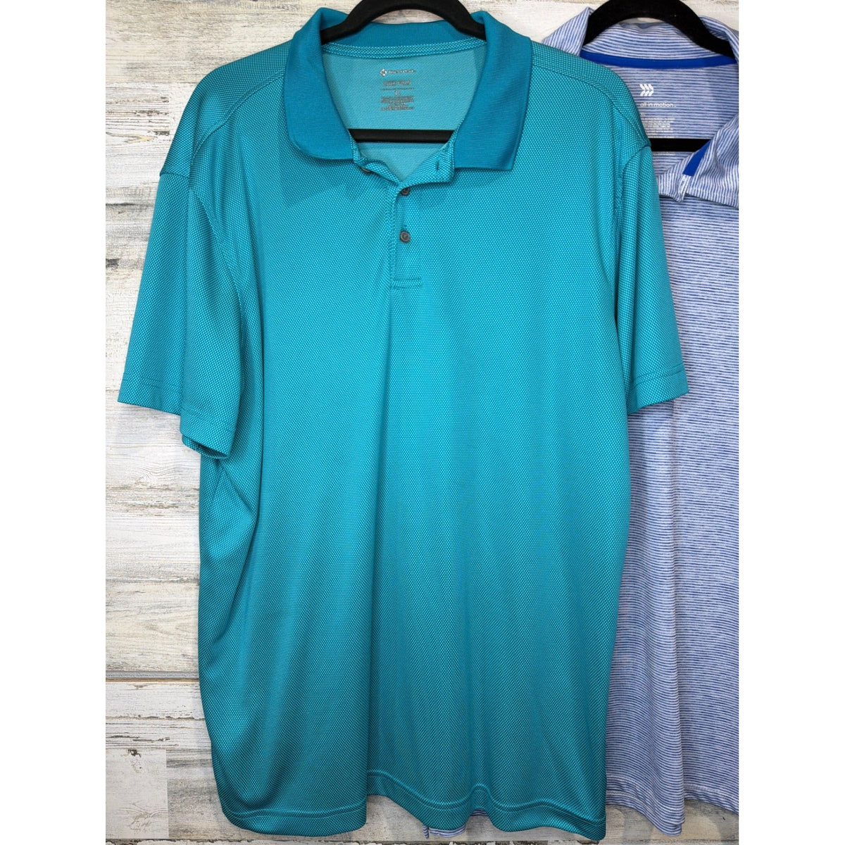 Members Mark Walter Hagen All In Motion Polo Bundle Mens XL Blue Green Golf EUC3