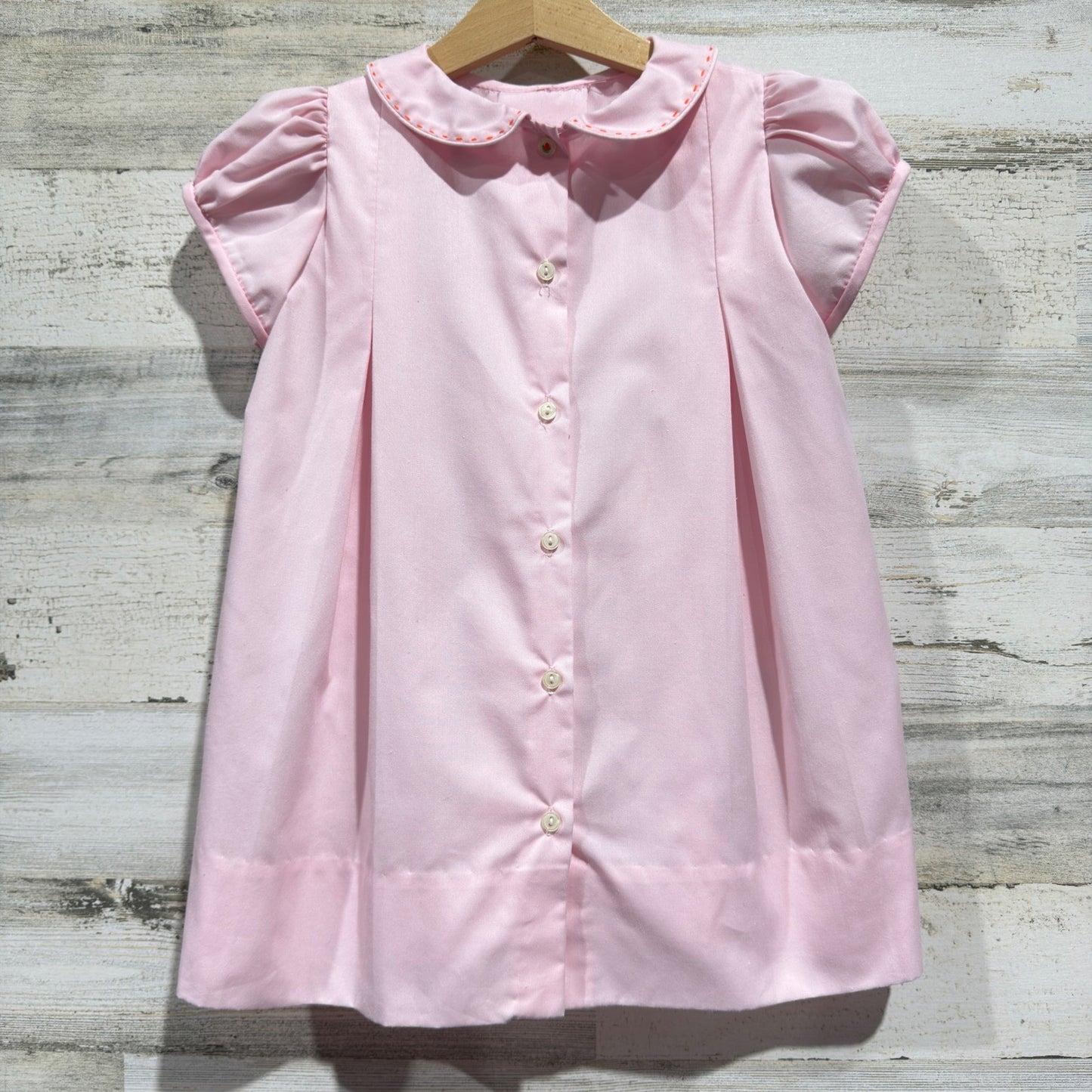 The Proper Peony Pumpkin Dress Girls 3T Pink Embroidered Fall Heirloom *Flawed5