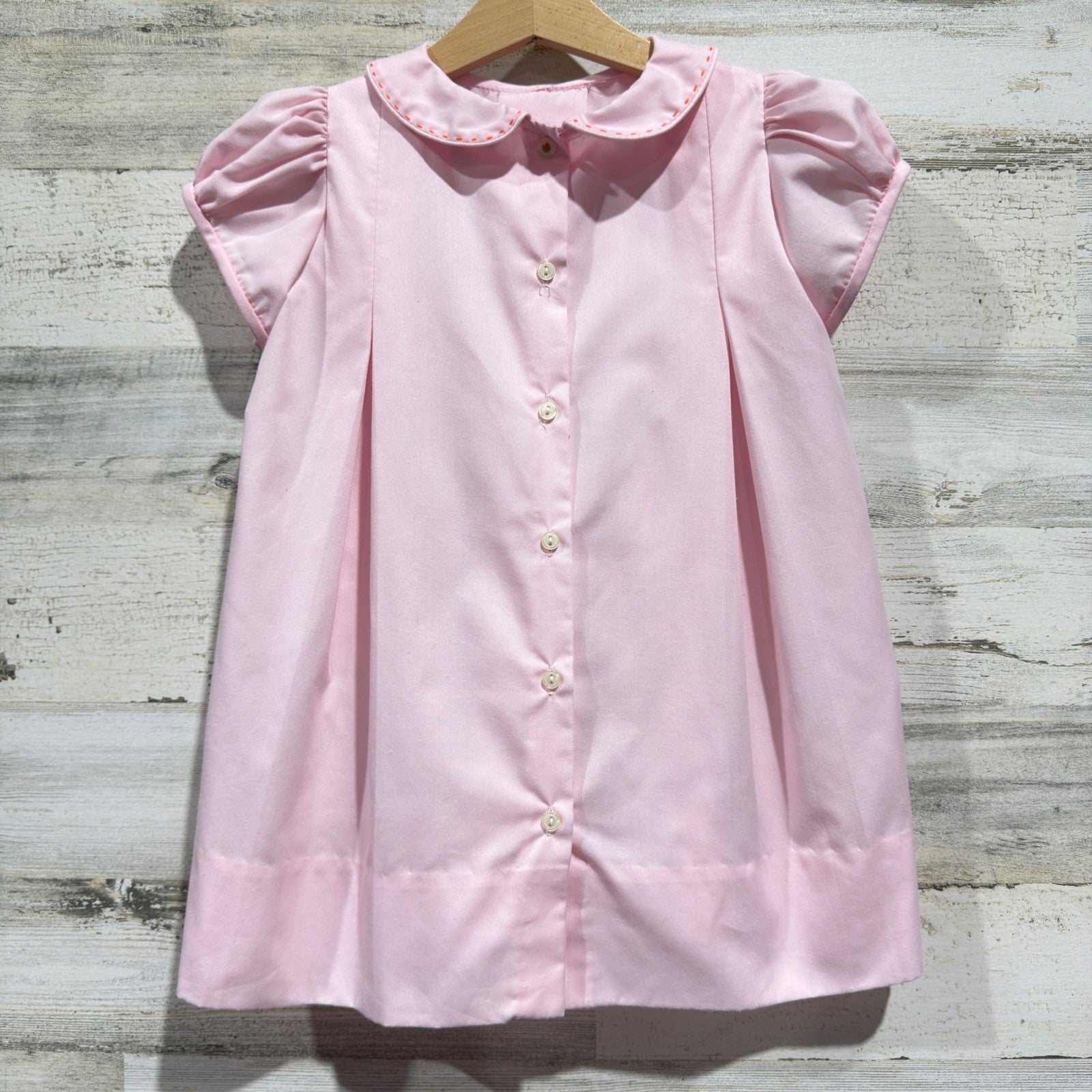 The Proper Peony Pumpkin Dress Girls 3T Pink Embroidered Fall Heirloom *Flawed5