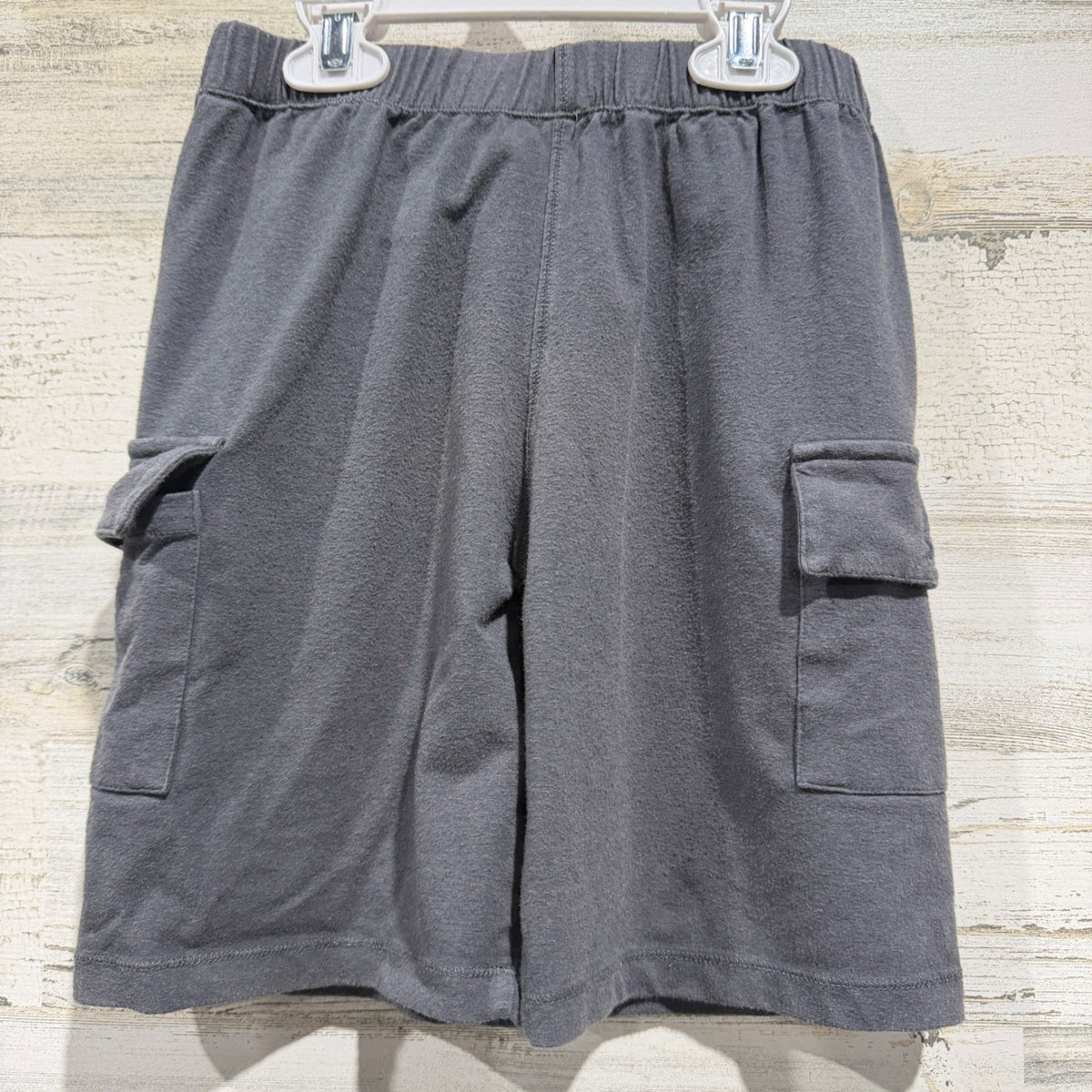 Kickee Kids Cargo Shorts Boys S 6/8 Gray Bamboo Viscose Blend GUC*1