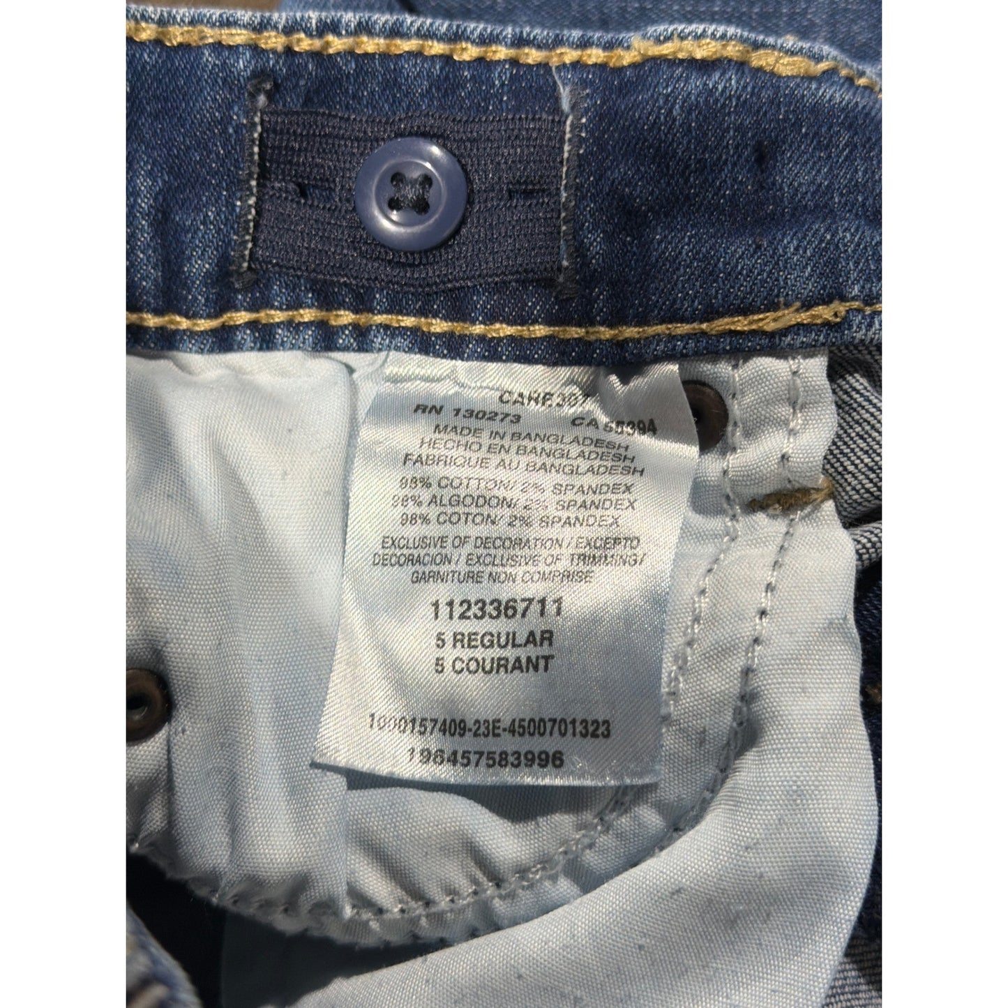 Wrangler Bootcut Jeans Girls Size 5 Blue Adjustable Waist Western Classic EUC4