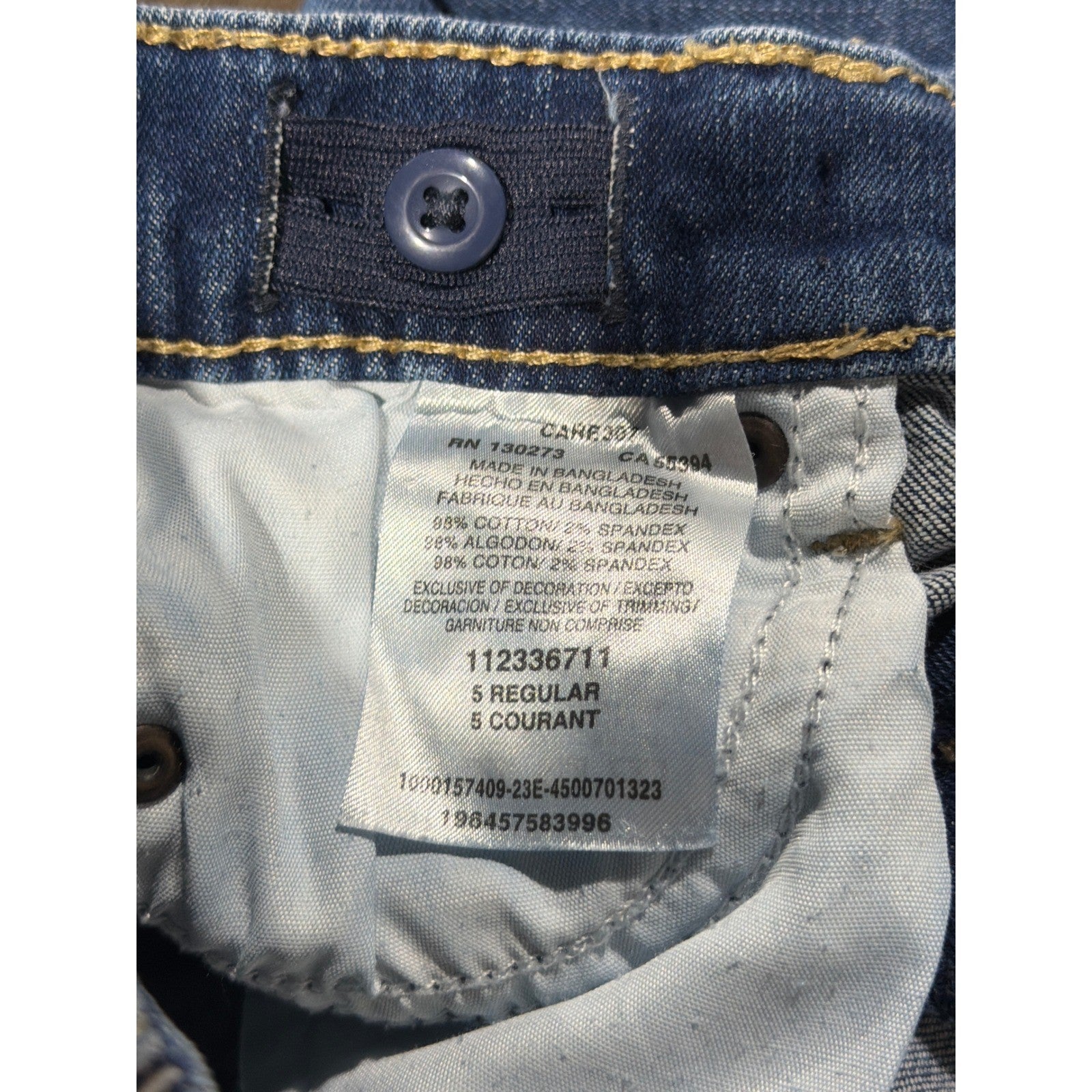 Wrangler Bootcut Jeans Girls Size 5 Blue Adjustable Waist Western Classic EUC4