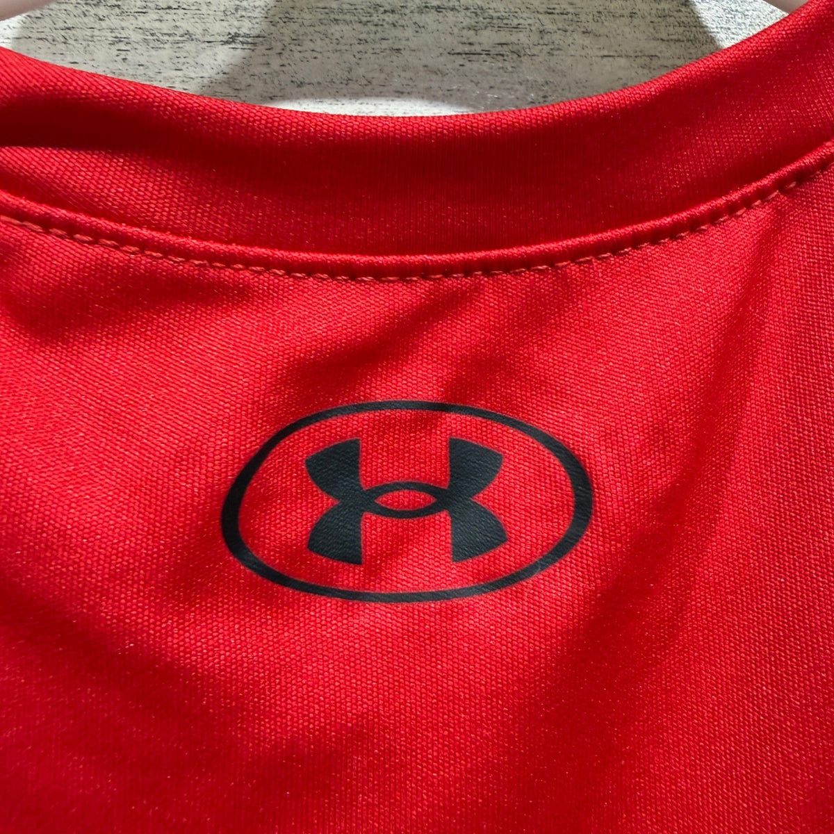 Under Armour Short Set Boys Small Red Black Logo Active *Flawed5