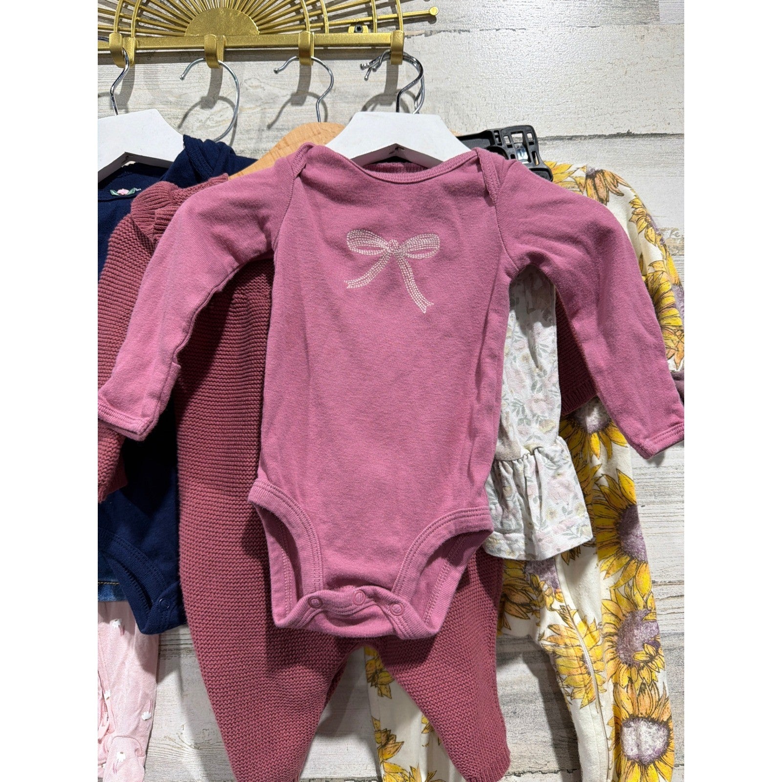 Old Navy Carters Burts Bees Baby Bundle 3-6M Pink Blue Floral Sleepers1