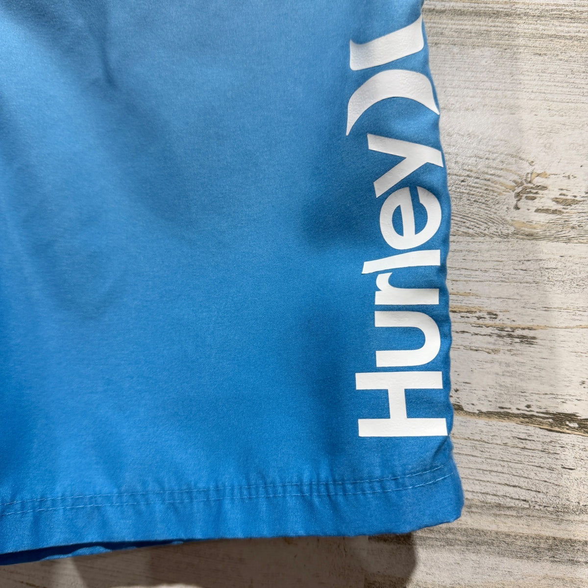 Hurley Ombre Logo Board Shorts Boys Size 10 Blue Polyester Surf Style Flawed*1