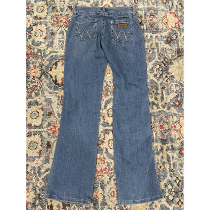 Wrangler Q-Baby Jeans Women 3/4x34 Blue Bootcut Ultimate Riding EUC5