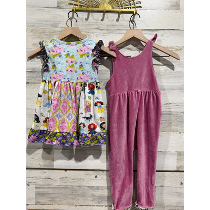 Jessica Simpson Romper & Boutique Princess Dress Girls 4T Pink Floral EUC3