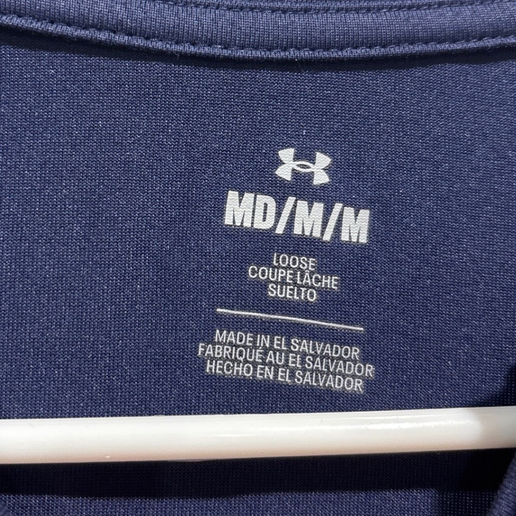 Under Armour Notre Dame Shirt Mens Medium Navy Blue Dri-Fit Collegiate NWT3