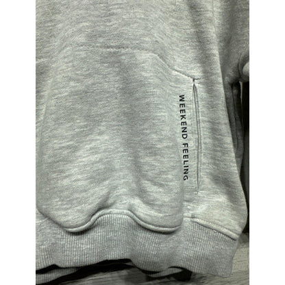 Zara Hoodie Kids Size 2-3Y Gray Weekend Feeling Graphic Pocket Sweatshirt EUC1