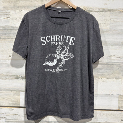 Schrute Farms T-Shirt Women 2XL Gray The Office Graphic Tee Sitcom Core EUC0