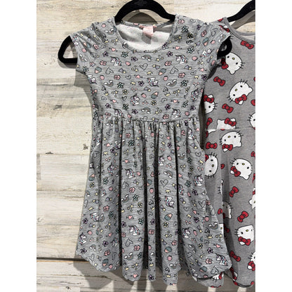 Maddie & Michelle Hello Kitty Girls 7 8 Grey Unicorn Skater Dress Lot EUC2