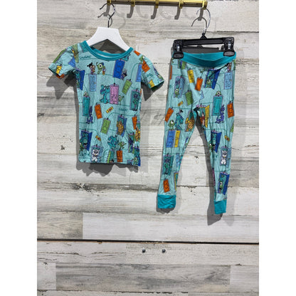 Monsters Inc Bamboo Disney Little Sleepies Pajamas Toddler 2T Two Piece Set0