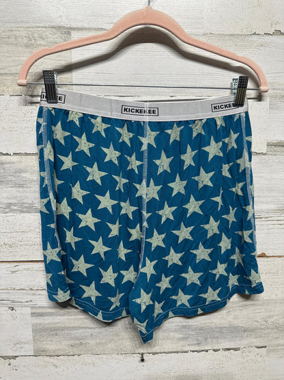 KICKEE Boxer Shorts Mens M Blue Star Print Bamboo Viscose Stretch NEW1